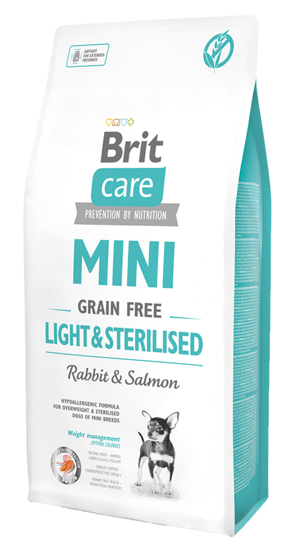 Корм для собак Brit Care Mini Grain Free Light & Sterilised, 7 кг