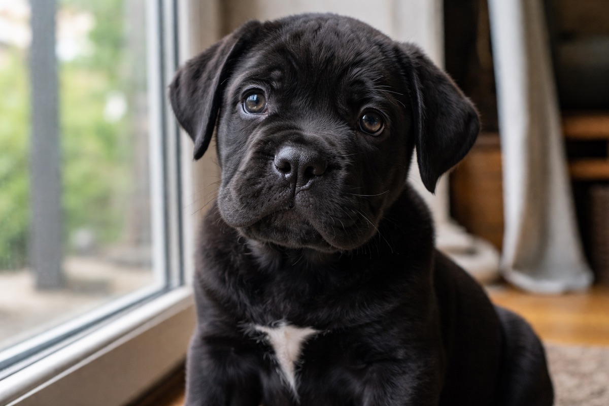 Щенок чёрного кане корсо