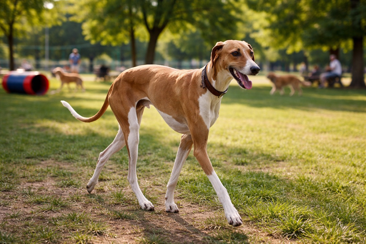 Азавак в парку для собак