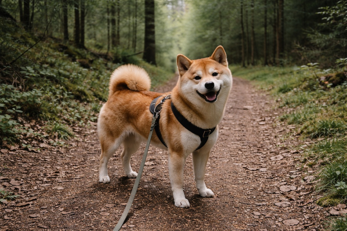 Сіба іну гуляє в лісі