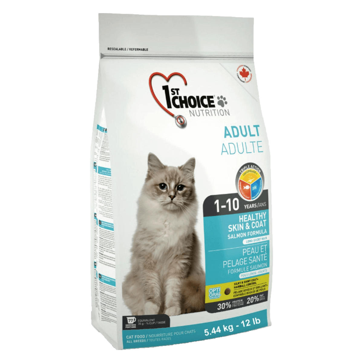 1st Choice Cat Adult Healthy Skin & Coat, 2,72 кг - корм Фест Чойс для малоактивных кошек