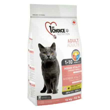 1st Choice Cat Adult Indoor Vitality Short Hair, 5,44 кг - корм Фест Чойс для малоактивных кошек