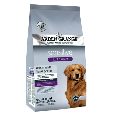 Arden Grange Dog Sensitive Light/Senior Ocean White Fish & Potato 2 кг - корм Арден Гранж для взрослых и пожилых собак