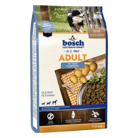 Bosch Adult Fish and Potato 3 кг -  корм Бош для взрослых собак всех пород