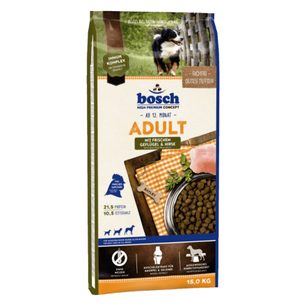 Bosch Adult Poultry and Millet 15 кг - сухой корм Бош для взрослых собак