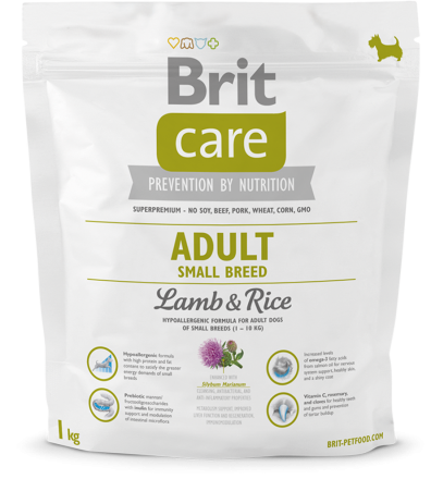Корм для собак Brit Care Adult Small Breed Lamb and Rice, 1 кг