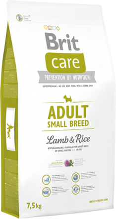 Корм для собак Brit Care Adult Small Breed Lamb and Rice, 7,5 кг