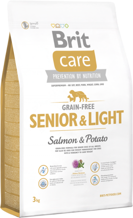 Корм для собак Brit Care Grain-free Senior & Light  Salmon & Potato, 3 кг