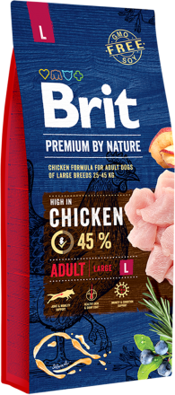 Корм для собак Brit Premium Adult L, 15 кг