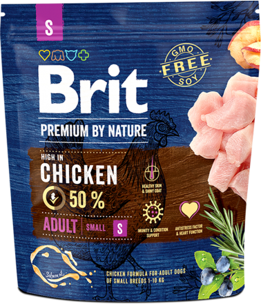 Корм для собак Brit Premium Adult S, 1 кг