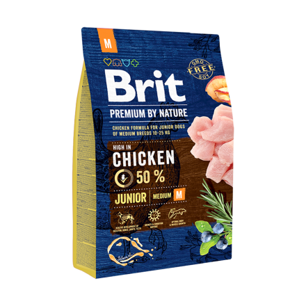 Корм для собак Brit Premium Junior M, 3 кг
