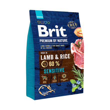 Корм для собак Brit Premium Sensitive  Lamb & Rice, 3 кг