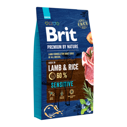 Корм для собак Brit Premium Sensitive  Lamb & Rice, 8 кг