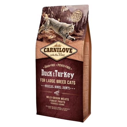 Carnilove Cat Duck & Turkey Large Breed, 6 кг - корм Карнилав для кошек крупных пород