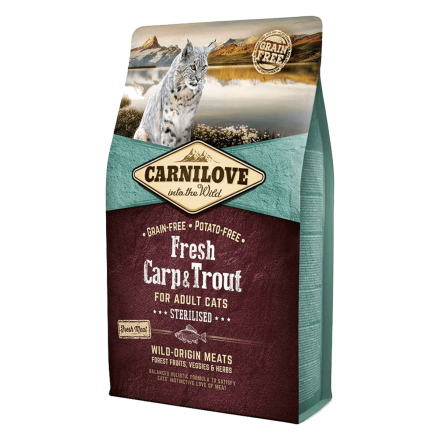 Carnilove Cat Fresh Carp & Trout Sterilised, 2 кг - корм Карнилав с рыбой для кошек