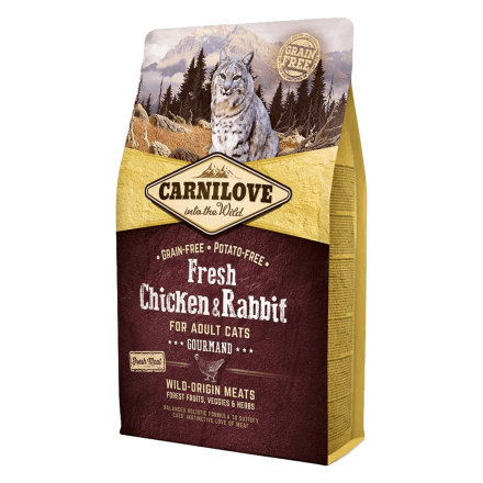 Carnilove Cat Fresh Chicken & Rabbit Gourmand, 2 кг - корм Карнилав для взрослых кошек
