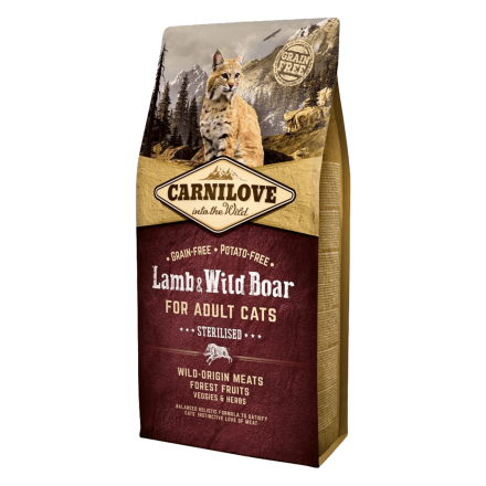 Carnilove Cat Lamb & Wild Boar Sterilised, 6 кг - корм Карнилав для кошек