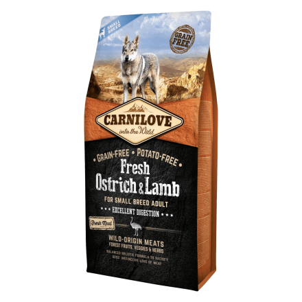 Carnilove Dog Fresh Adult Small Breed Ostrich & Lamb 6 кг - корм Карнилав для взрослых собак малых пород