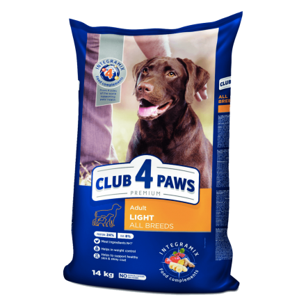 Club 4 Paws Premium Light 14 кг - корм Клуб 4 лапы для малоактивных собак