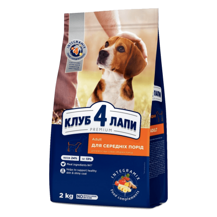 Club 4 Paws Premium Medium Breeds 2 кг - корм Клуб 4 лапы для собак средних пород