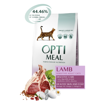 Optimeal Cat Adult Lamb Sensitive, 4 кг - корм Оптимил с ягненком для взрослых кошек