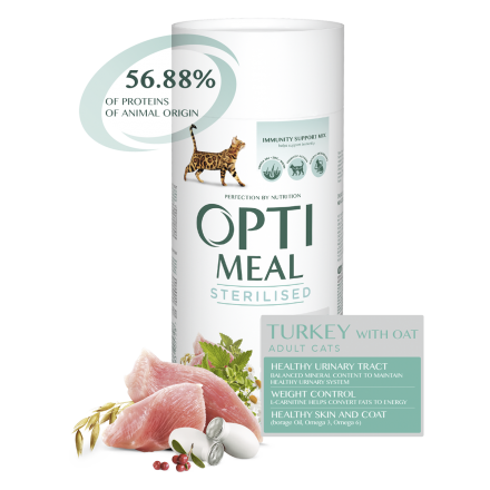 Optimeal Cat Adult Sterilised Turkey, 300 г - корм Оптимил с индейкой для кошек