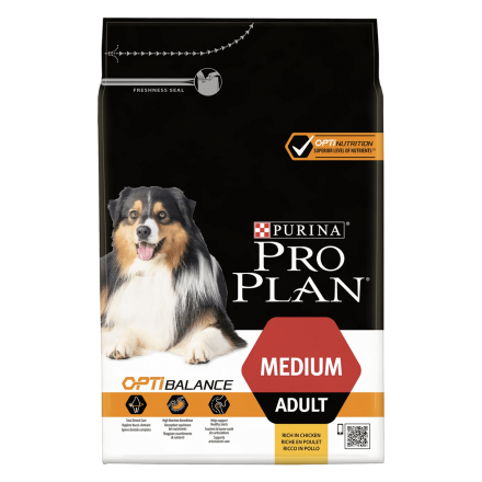 Purina Pro Plan Dog Adult Medium Optibalance 3 кг - корм Пурина для взрослых собак средних пород