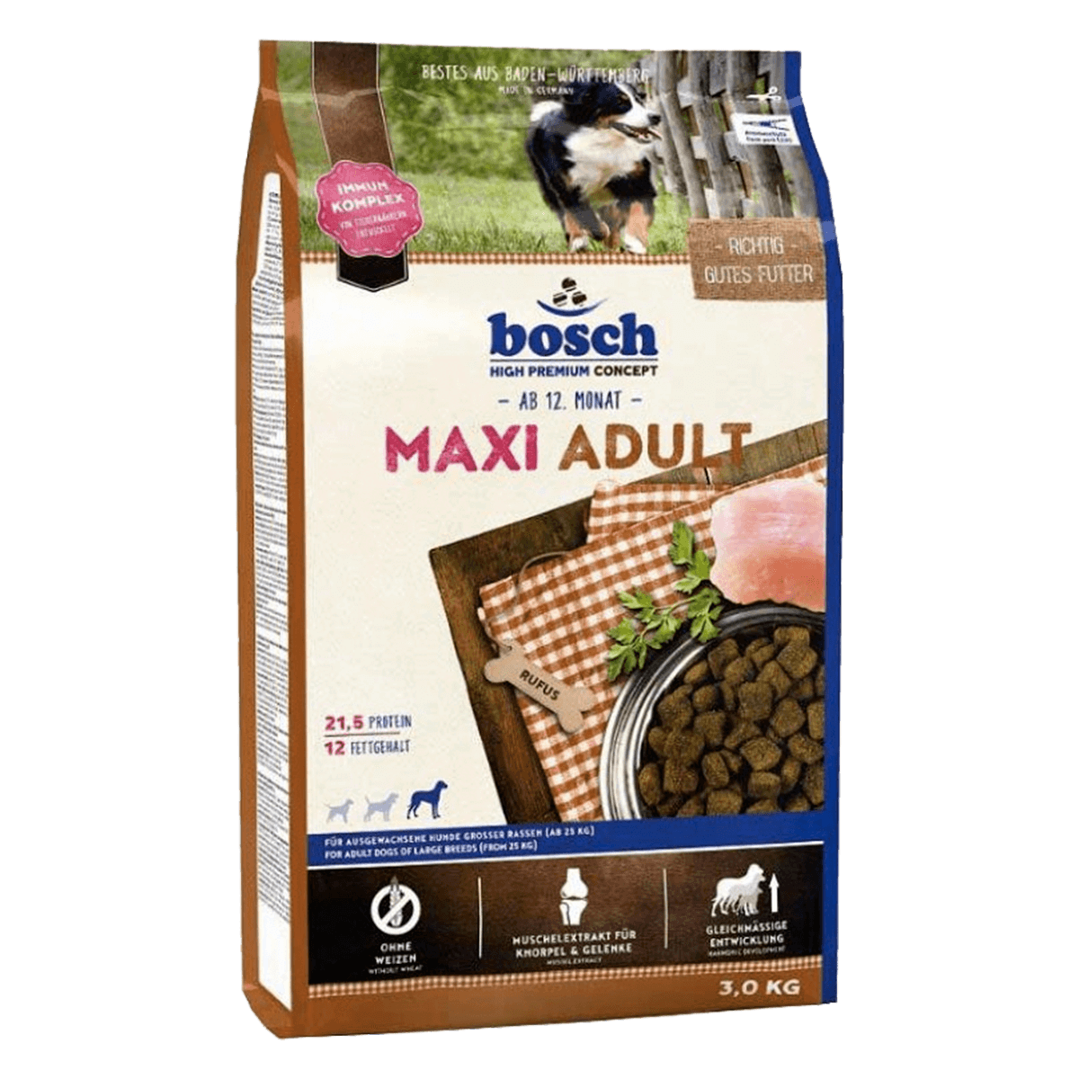 Bosch Adult Maxi 3 кг - сухой корм Бош для взрослых собак крупных пород