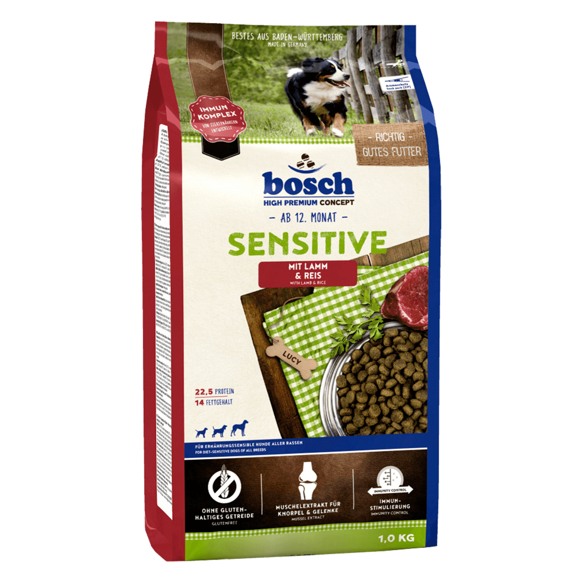 Bosch Sensitive Lamb and Rice 1 кг - гипоаллергенный корм Бош для всех пород собак