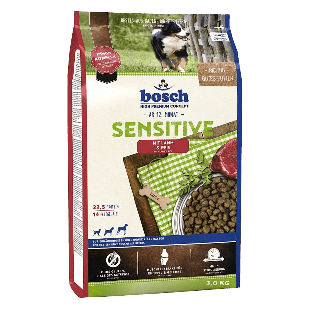 Bosch Sensitive Lamb and Rice 3 кг - гипоаллергенный корм Бош для всех пород собак