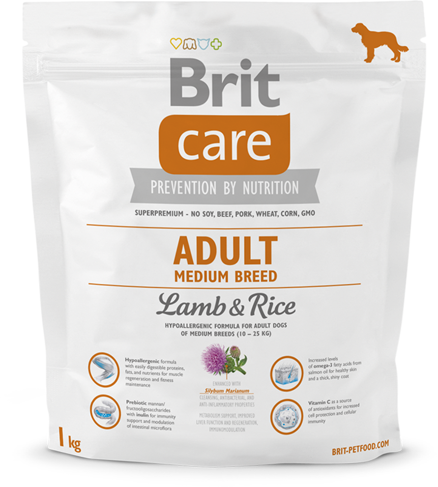 Корм для собак Brit Care Adult Medium Breed Lamb and Rice, 1 кг