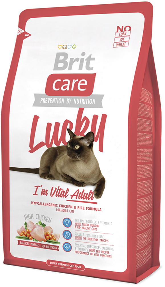 Корм для кошек Brit Care Cat Lucky I am Vital Adult, 2 кг