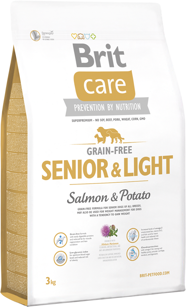 Корм для собак Brit Care Grain-free Senior & Light  Salmon & Potato, 3 кг