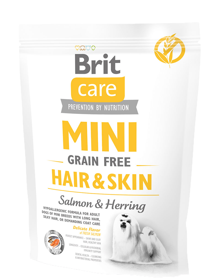 Корм для собак Brit Care Mini Grain Free Hair & Skin, 400 г