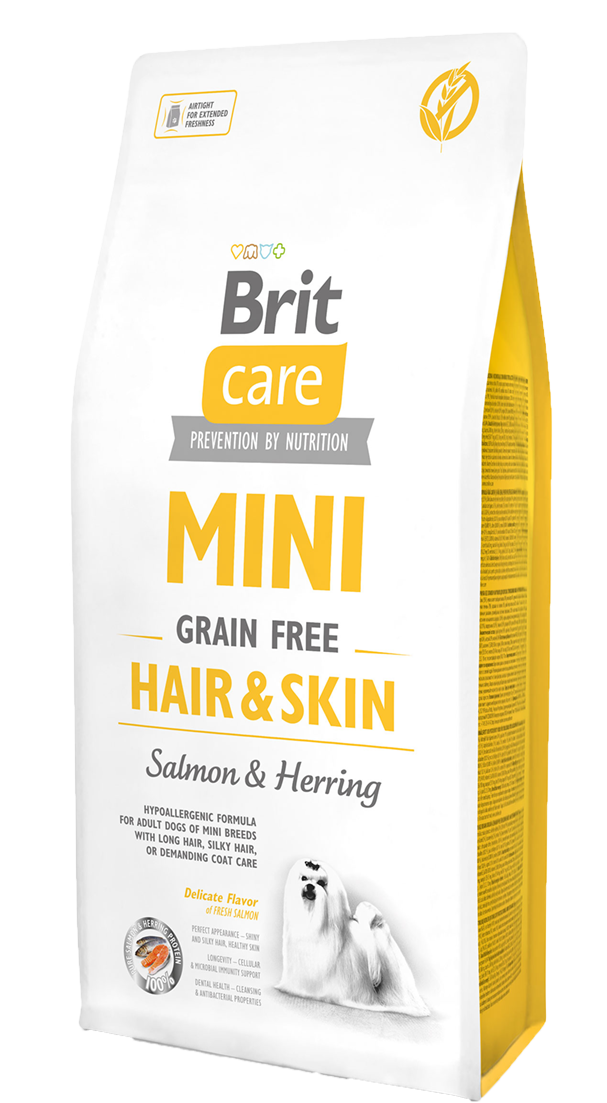 Корм для собак Brit Care Mini Grain Free Hair & Skin, 7 кг