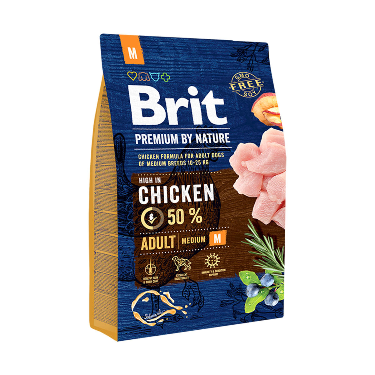 Корм для собак Brit Premium Adult M, 3 кг