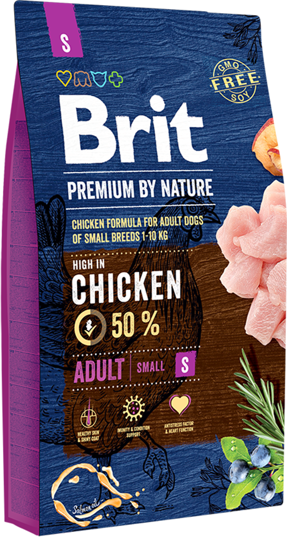 Корм для собак Brit Premium Adult S, 8 кг
