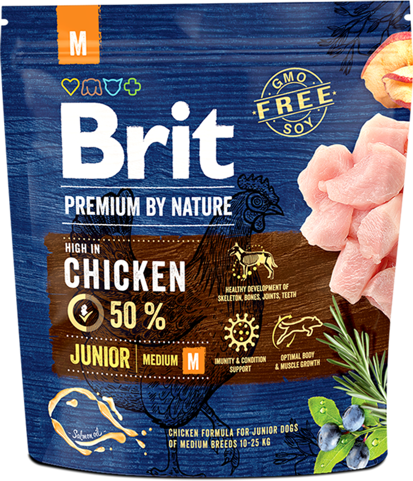 Корм для собак Brit Premium Junior M, 1 кг