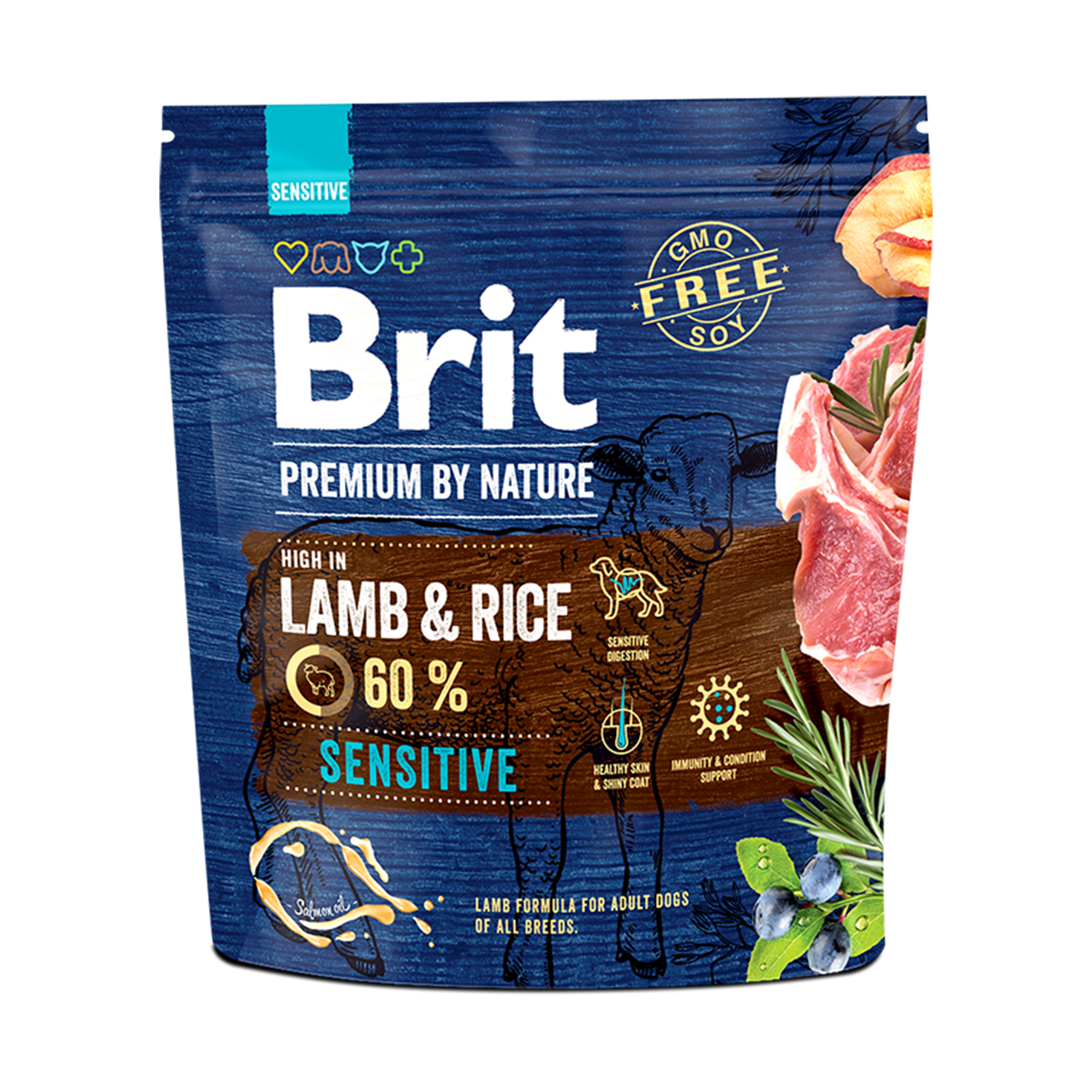 Корм для собак Brit Premium Sensitive  Lamb & Rice, 1 кг