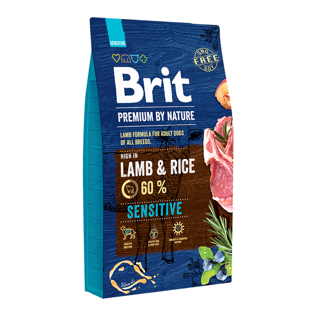 Корм для собак Brit Premium Sensitive  Lamb & Rice, 8 кг