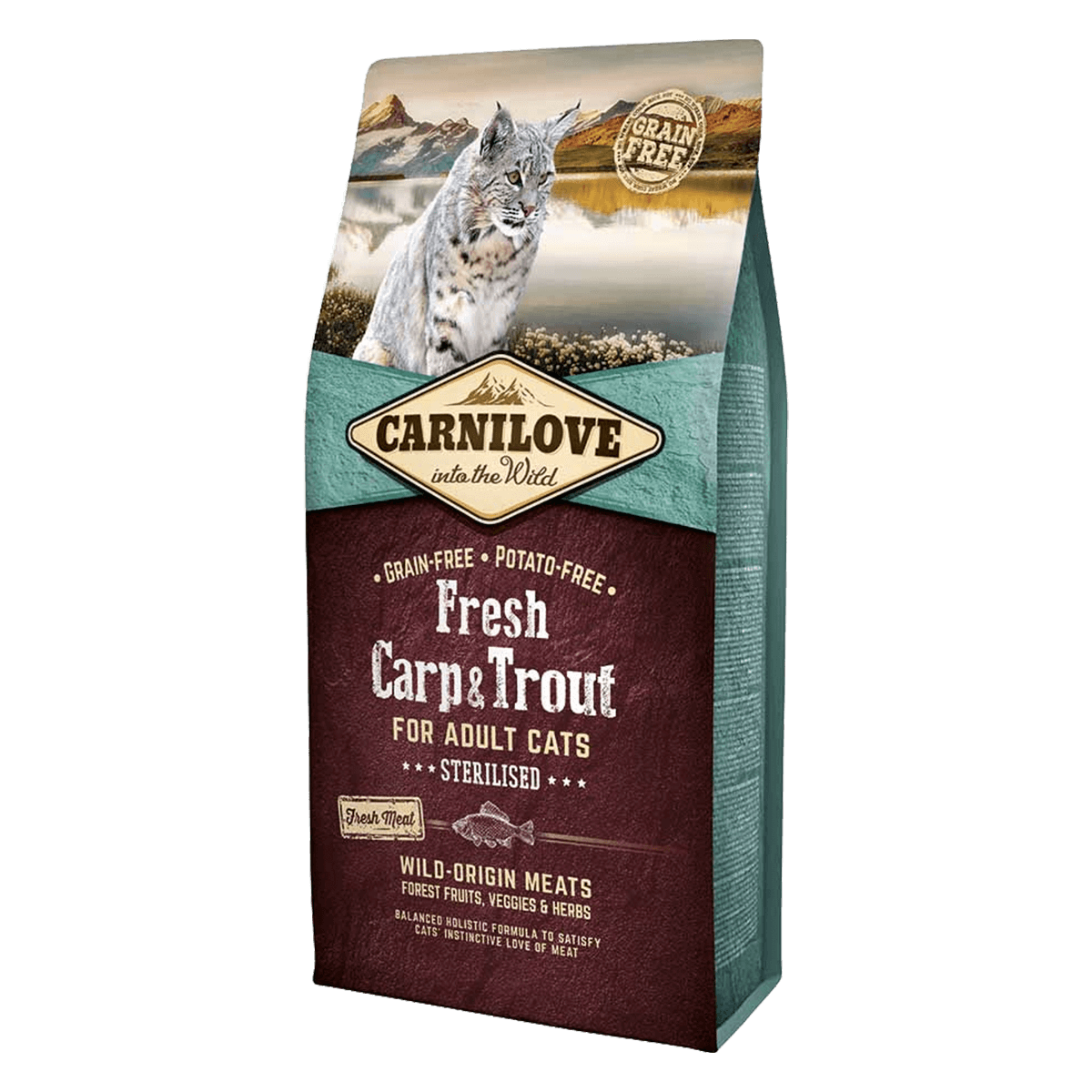 Carnilove Cat Fresh Carp & Trout Sterilised, 6 кг - корм Карнилав с рыбой для кошек