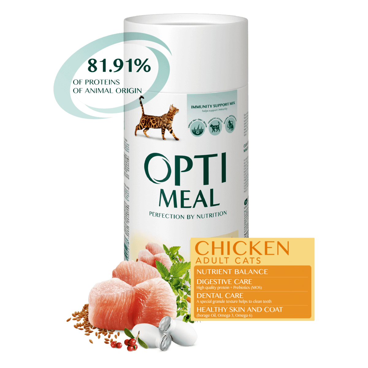 Optimeal Cat Adult Chicken, 4 кг - корм Оптимил с курицей для взрослых кошек