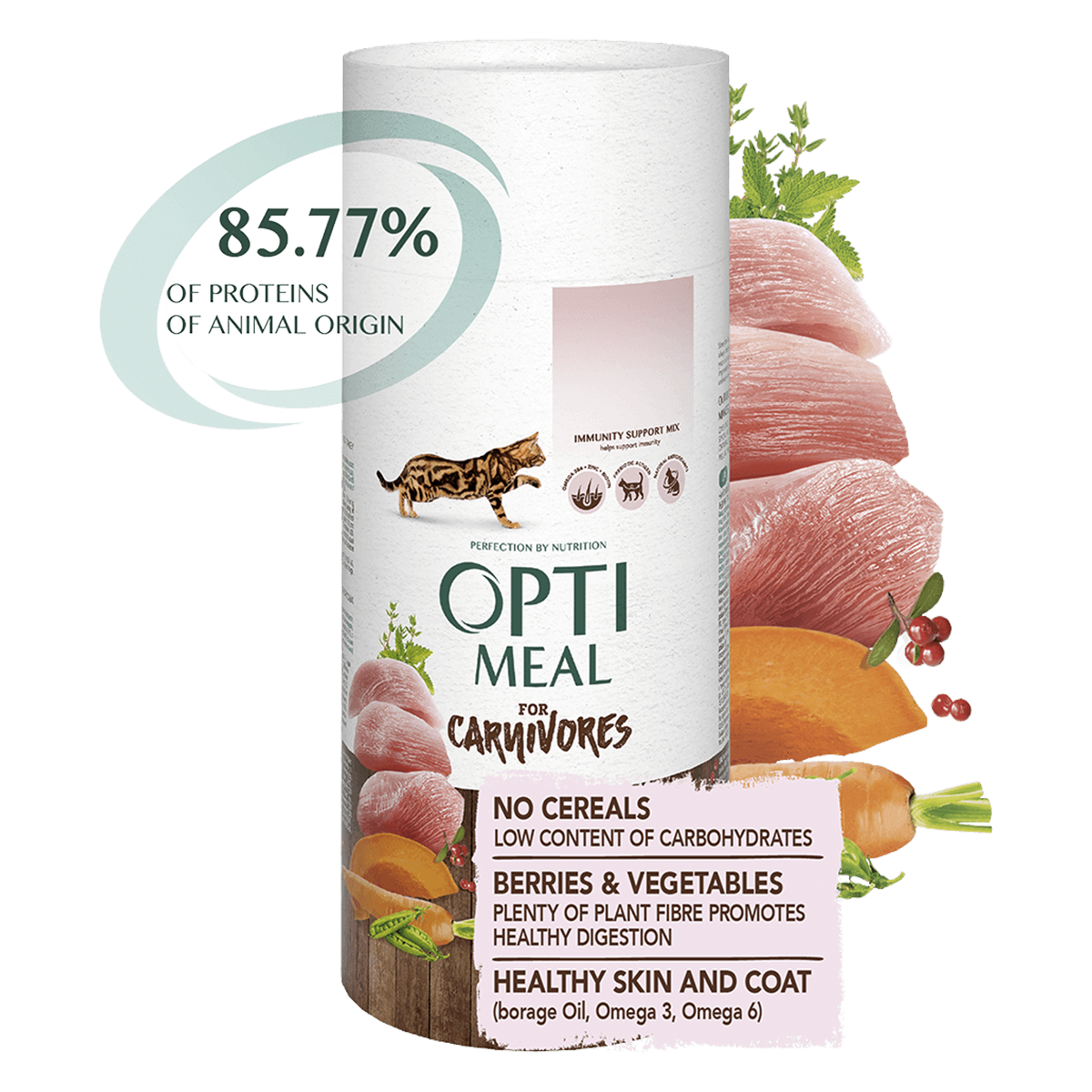 Optimeal Cat Adult Grain Free Turkey & Vegetables, 300 г - корм Оптимил с индейкой и овощами для кошек