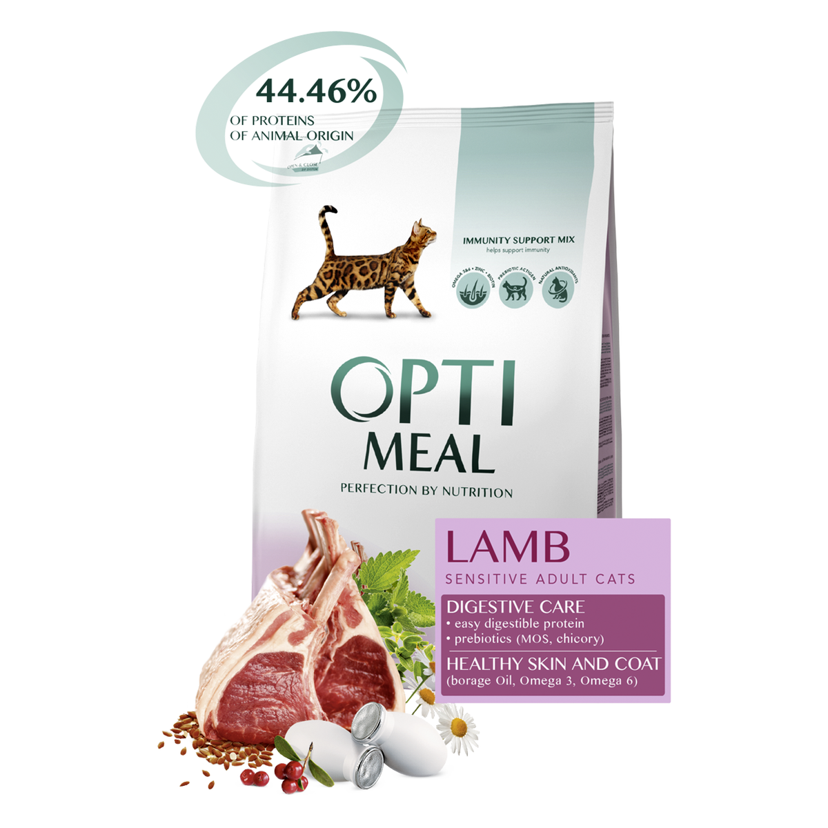 Optimeal Cat Adult Lamb Sensitive, 4 кг - корм Оптимил с ягненком для взрослых кошек
