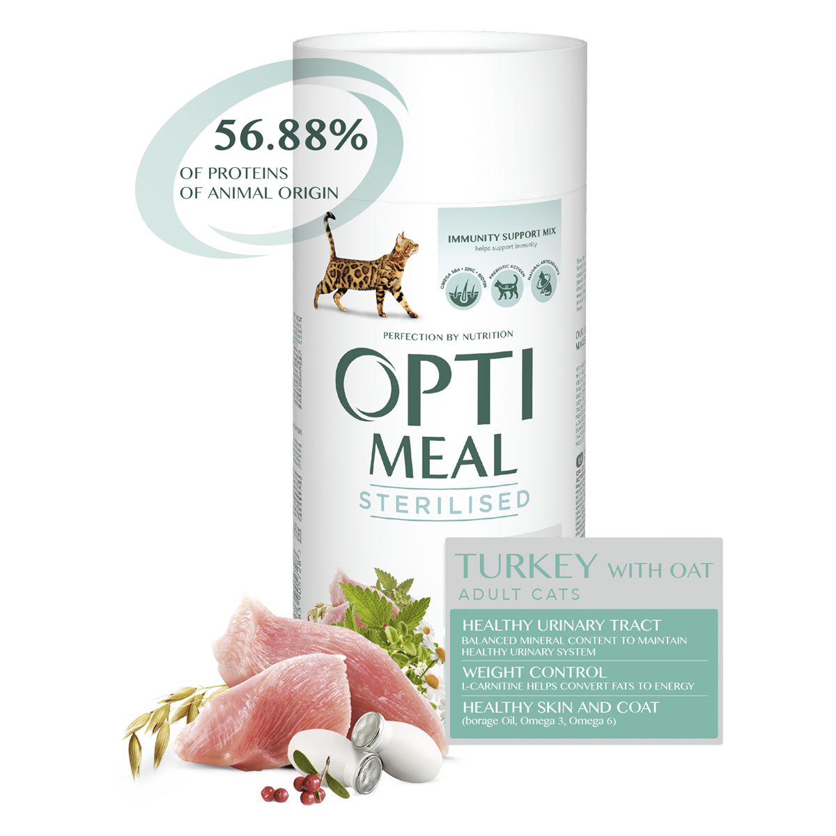 Optimeal Cat Adult Sterilised Turkey, 300 г - корм Оптимил с индейкой для кошек