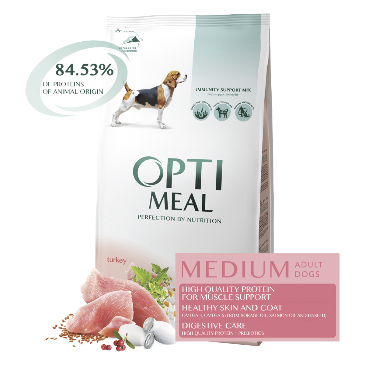 Корм для собак Optimeal Dog Adult Medium, 12 кг