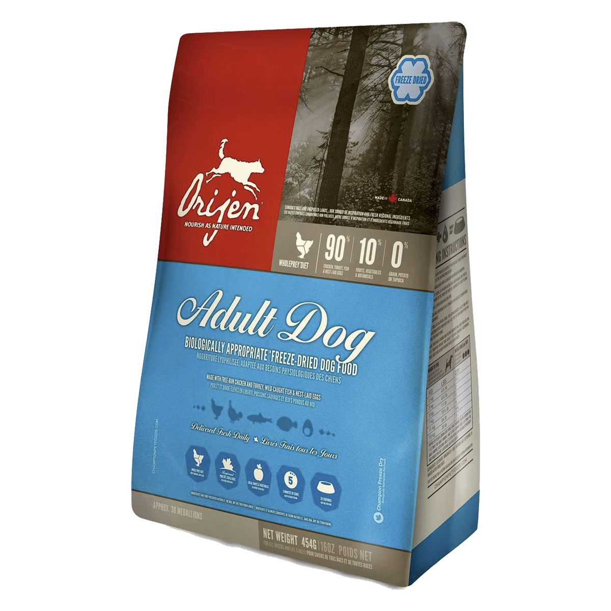 Orijen Adult Dog Freeze-Dry 36/35, 170 г - корм Ориджен для взрослых собак