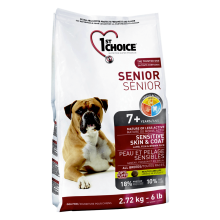 Сухой корм  для пожилых собак с чувствительной кожей 1st Choice Senior Sensitive Skin & Coat All Breeds, 12 кг