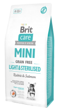 Корм для собак Brit Care Mini Grain Free Light & Sterilised, 7 кг